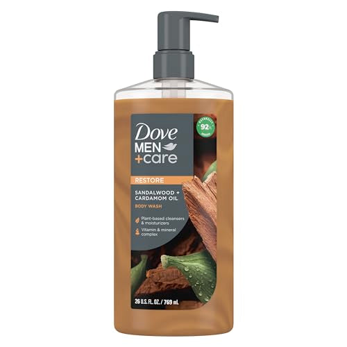 Dove Men+Care Plant-Based Body Wash Sandalwood + Cardamom Oil 26 Oz - Bellso